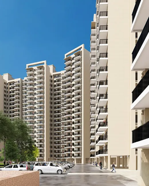 Rising Homes Altura — residential towers street view (render)