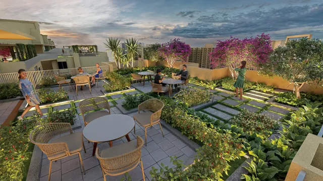 Rising Homes Altura — rooftop garden deck (render)