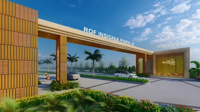 ROF Insignia park 2 — entrance gate angle view (render)
