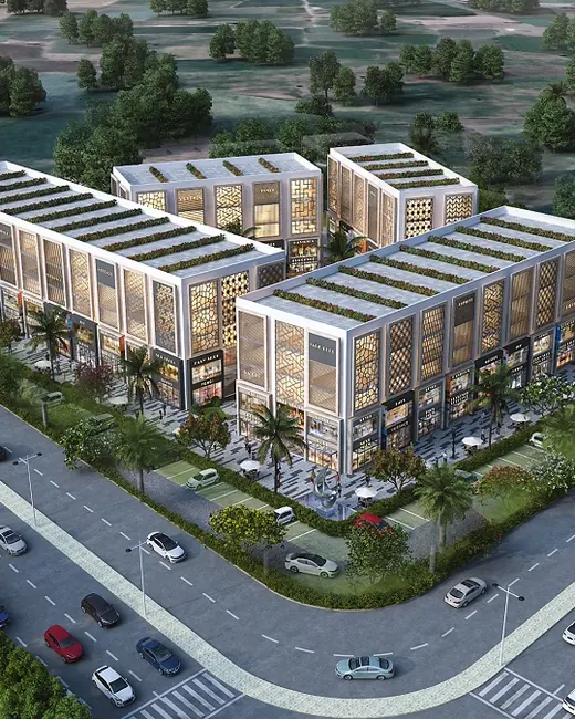 ROF Insignia Souk — aerial view of SCO blocks (render)