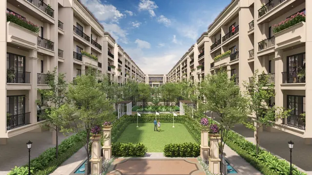 ROF Pravasa — central greens between blocks (render)