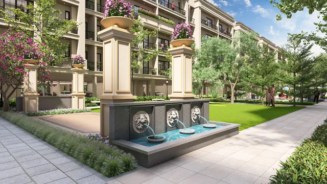 ROF Pravasa — fountain court (render)