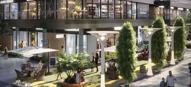 Royal Green Courtyard 37D Market Place — Central courtyard retail street render