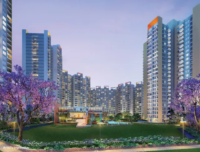 Shapoorji Joyville — towers and landscape at dusk