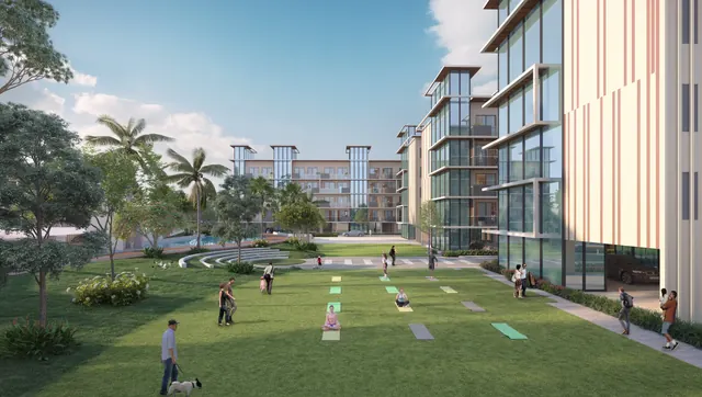 Signature Global City 79B — central lawn between floors