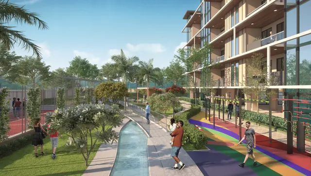 Signature Global City 79B — landscaped walkway