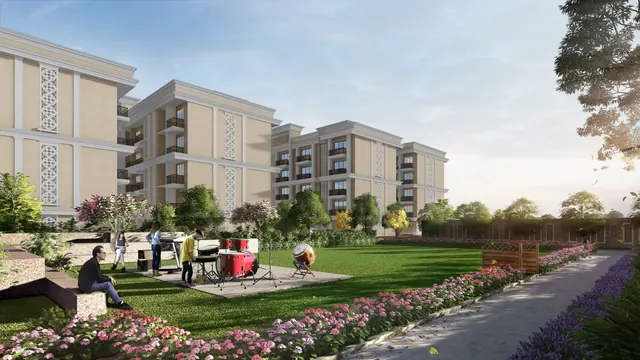 Signature Global City 81 — floors with landscaped lawn