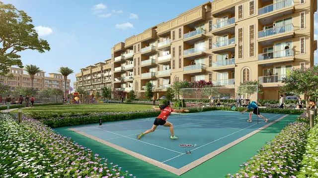 Signature Global City 92 — badminton court and landscape