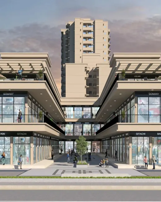 Signature Global Signum 37D IV — Front elevation render of the retail block