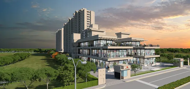 Signature Global Signum 37D IV — Retail block with towers behind