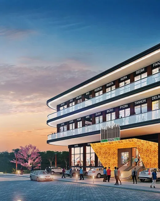 Signature Global Signum Plaza 37D II — Exterior render of the curved retail block