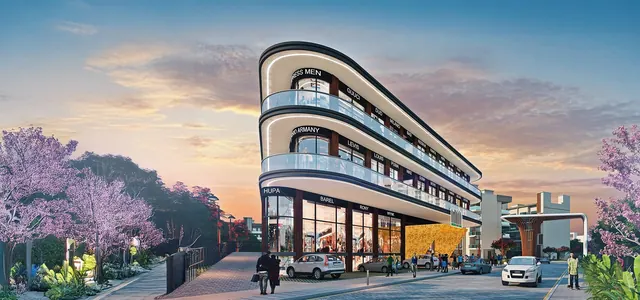 Signature Global Signum Plaza 37D II — Retail block at dusk