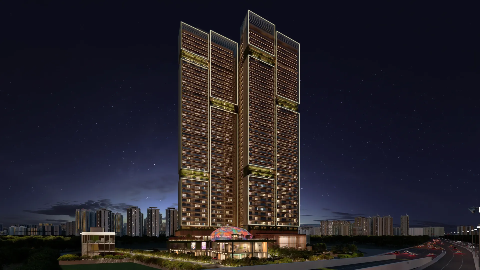 Signature Twin Towers DXP — twin towers at night