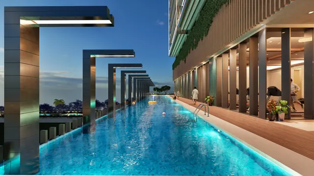 Signature Twin Towers DXP — infinity lap pool