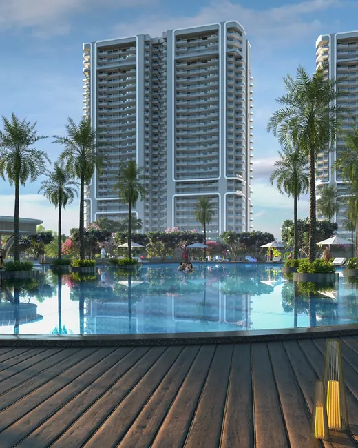 Smartworld One DXP — towers with resort pool