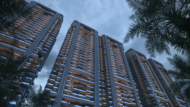 Smartworld One DXP — towers from below