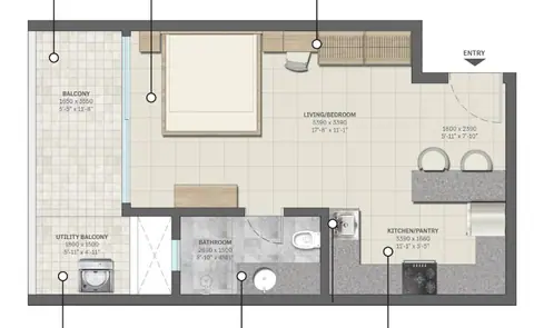 Sobha Altus 1 BHK floor plan