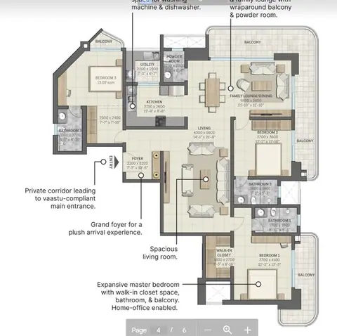 Sobha Altus 4 BHK floor plan