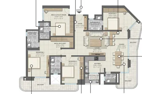 Sobha Altus 5 BHK + Utility Space floor plan