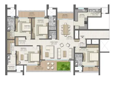Sobha Aranya Gurgaon 4 BHK floor plan