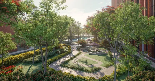 Landscaped central greens