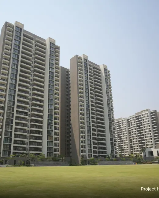 Sobha City Gurgaon — towers and central green (actual site photo)