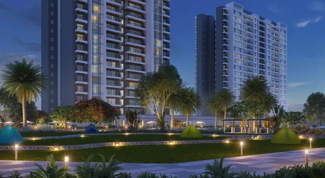 Sobha City Gurgaon — towers and landscape at dusk
