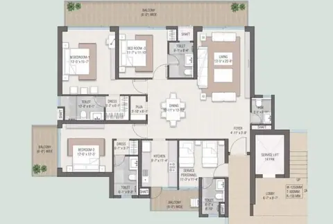 SS Camasa 4BHK+SRV floor plan