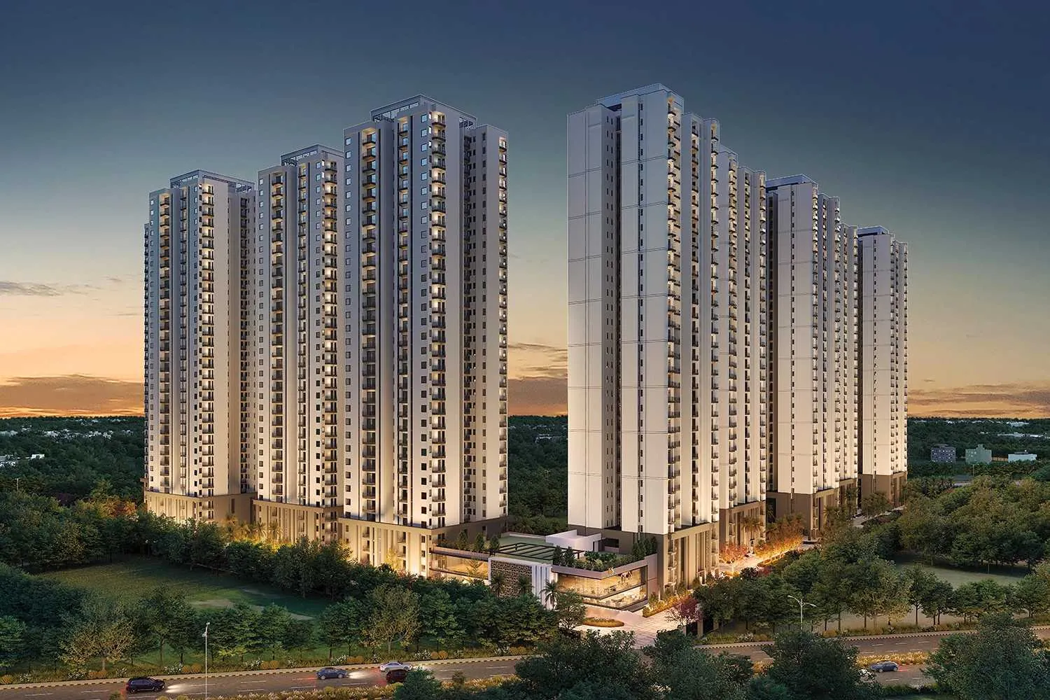 SS Cendana — exterior towers at dusk