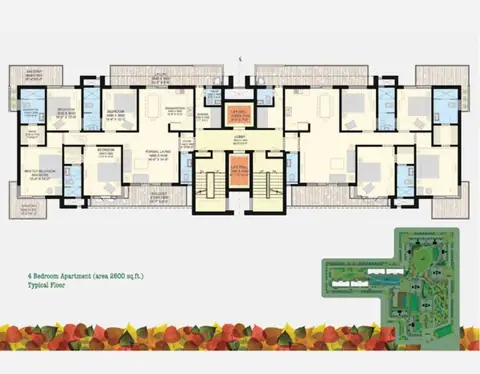 SS The Leaf 4BHK + SQ floor plan
