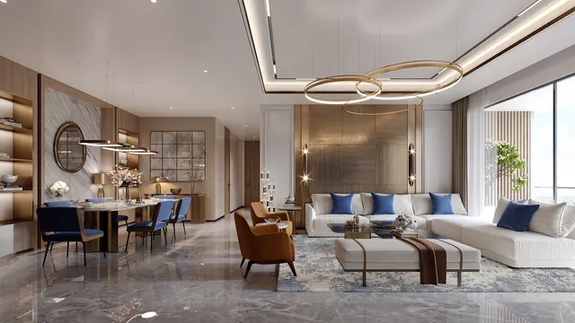 Suncity Monarch Residences — Living and dining room interior (sample)