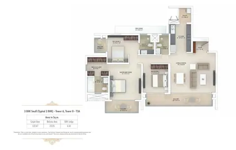 Tata Gurgaon Gateway 3BHK ONLY floor plan