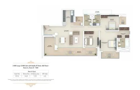 Tata Gurgaon Gateway 3BHK + Double Height Deck Balcony floor plan