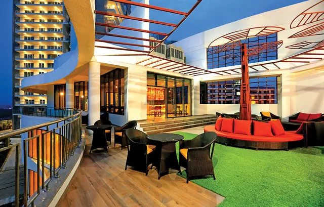 Tata Gurgaon Gateway — clubhouse terrace lounge (actual photo)