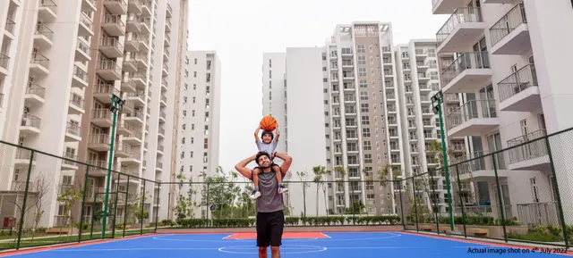 Tata La Vida — basketball court with towers (actual photo)