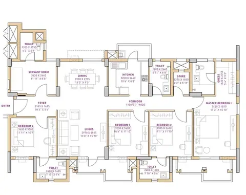 Vatika The Seven Lamps 4BHK+ SQ floor plan