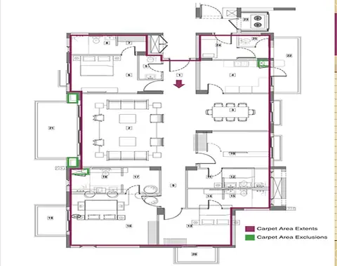 Vatika Sovereign Park 4BHK+ S floor plan