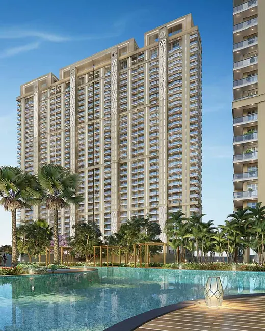 Whiteland The Aspen — towers with resort pool (render, 1920px banner)