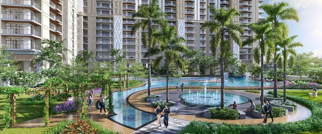 Whiteland The Aspen — central water feature and gardens (render)