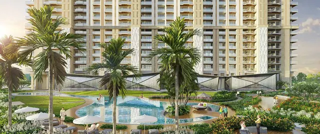 Whiteland The Aspen — podium garden with pool (render)