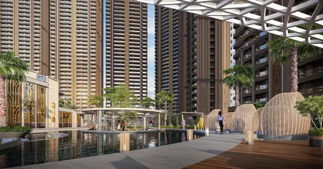 Pool deck and towers